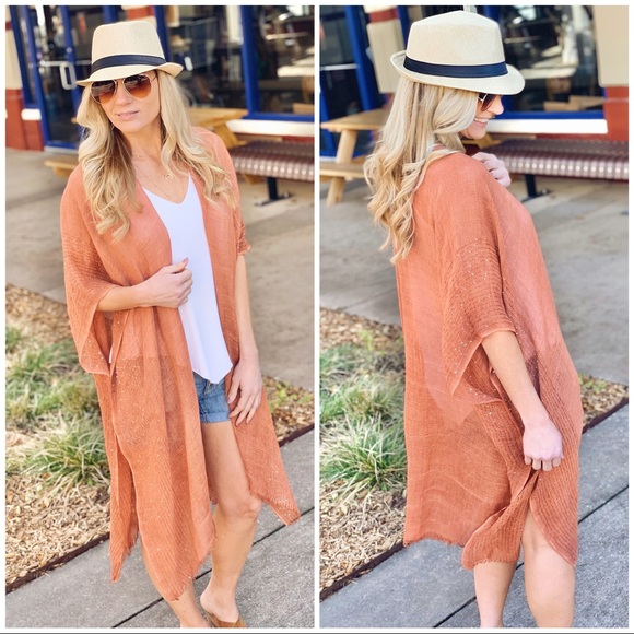 Copper Longline Kimono - Picture 4 of 5